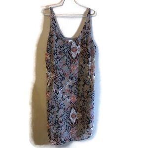 CAbi #5049 Fresco Slip Dress Women's GrayFloral Sz Med